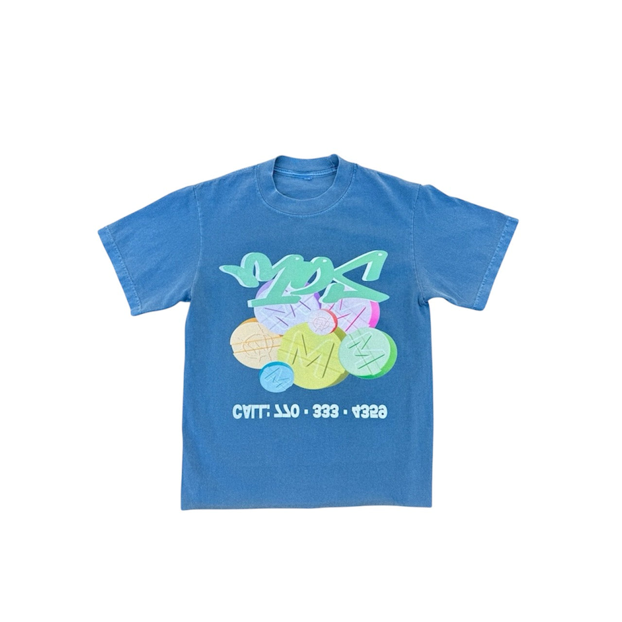 MDS x LéWuzStudios - “MAD PILL”TEE (DENIM BLUE)